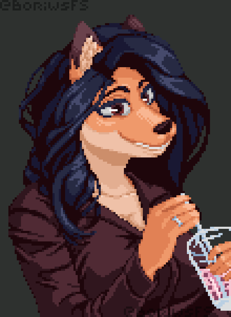 BoriwsFS's tweet photo. Amber enjoying some bubble tea. :D
I think that's all the back log I have...

#pixelart #art https://t.co/M4lt0RX2jG