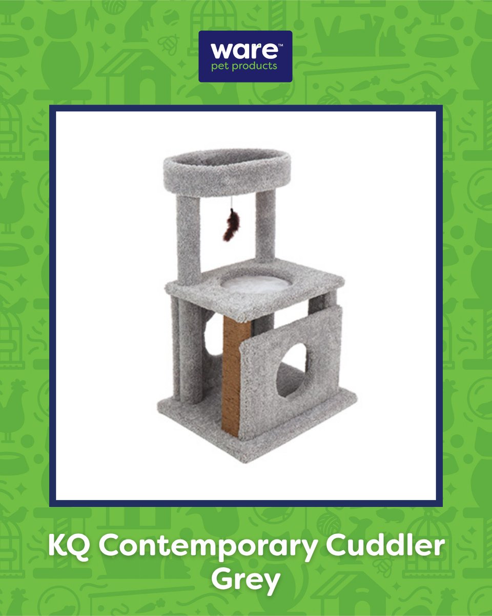 WareMFGinc's tweet photo. Who says cat furniture can't be chic? Our KQ Contemporary Cuddler in Grey blends perfectly with your modern decor while giving your kitty the ultimate penthouse view.

#WarePetProducts #CatFurniture #ModernCat #HomeDecor https://t.co/dMqEFbNOac