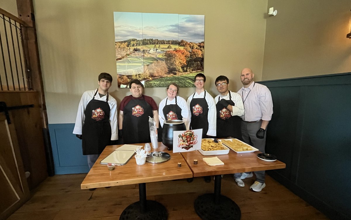pnwboces's tweet photo. Things heated up at Tilly Foster Farm on June 3, when Maria Rosselli’s PNW BOCES Culinary students hosted a chili cook-off! Four teams—Dr. Chili Peppers, Hot Spice, Pepper Squad, and Ring of Fire, each led by a BOCES administrator —cooked their hearts out and produced incredible beef, chicken, veggie, and pork renditions, along with fire corn bread. Judges were hard pressed to pick a winner among such savory samplings. “I am so proud of my students who worked for weeks on perfecting these recipes and were so excited to compete,” said Rosselli. Animal Care teacher Cat Ludwiczak led a culinary and animal-facts trivia quiz after the cook-off. #pnwboces #wecandothat