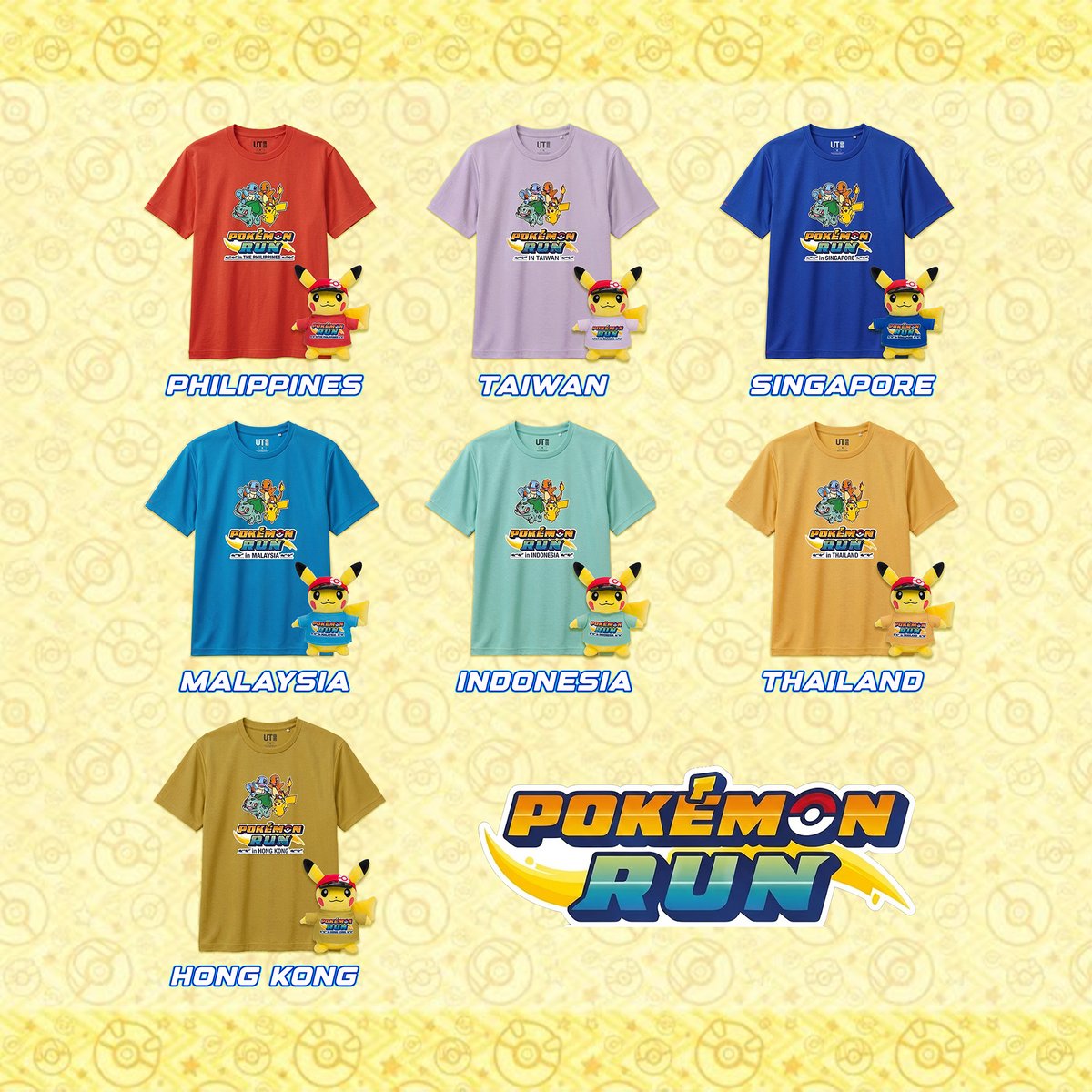 Roseph_co's tweet photo. POKÉMON RUN 30 ASIA ⚡
แต่ละประเทศมีทั้งเสื้อ + Pikachu เวอร์ชั่นประเทศนั้นด้วย ⚡

POKÉMON RUN Asia collection looks SO GOOD ⚡
Each country gets its own shirt colors + Pikachu version 👀

Which one is your favorite? 🌍

#PokemonRun #Pokemon #pokemonrun30 #pokemonthailand https://t.co/bgn3hg2v4z