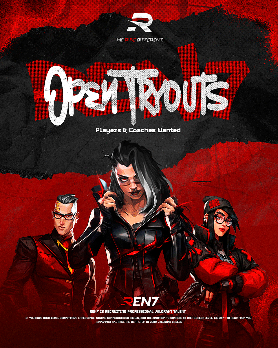 Ren7Esports's tweet photo. 🚨VALORANT 🚨

Seguimos construyendo.

Buscamos jugadores con hambre de competir y demostrar de lo que son capaces.

LFP
🎯 Inmortal 2-3++
🎯 1 IGL

También buscamos COACH con experiencia.

📩 DM abiertos.
#VALORANT #ValorantEUW #LFP https://t.co/gpDUBnvbrX