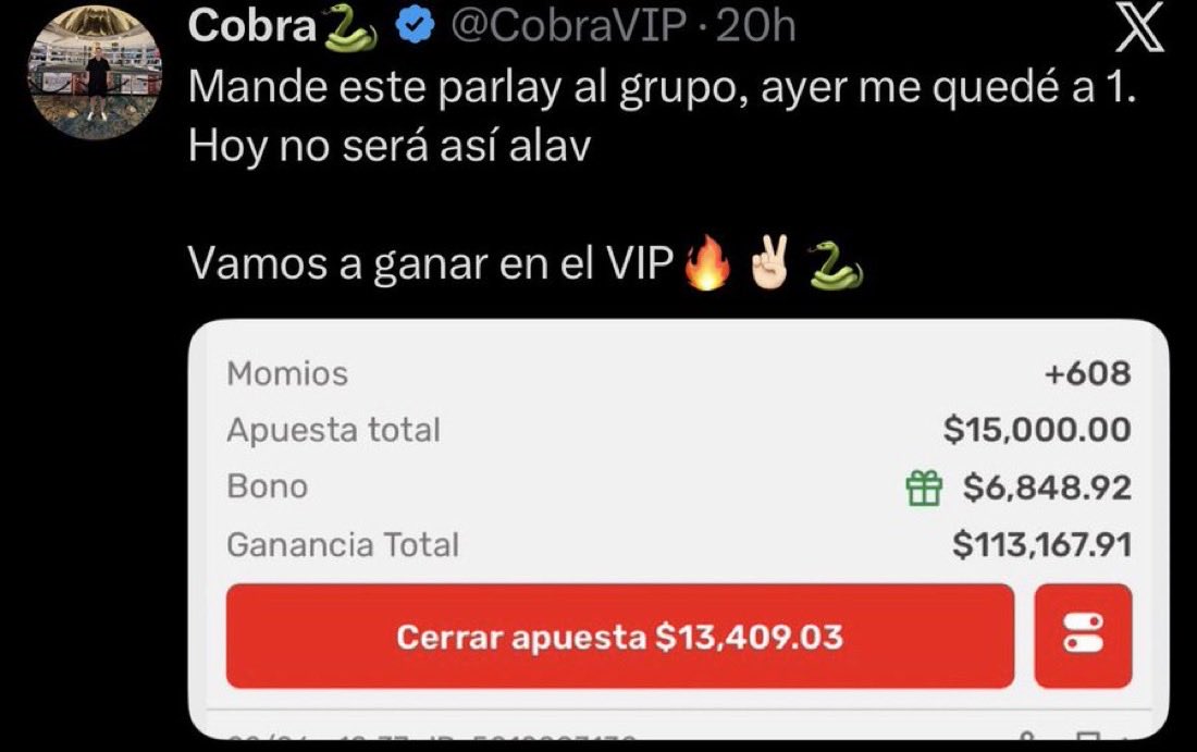 ReyPicks10's tweet photo. ¿PICKS GRATIS? 💣🔥

+17 LIKES ♥️ Y REGALAMOS TODOS LOS PICKS DE COBRA VIP ⬇️♥️ https://t.co/jOYDr4Ojg9