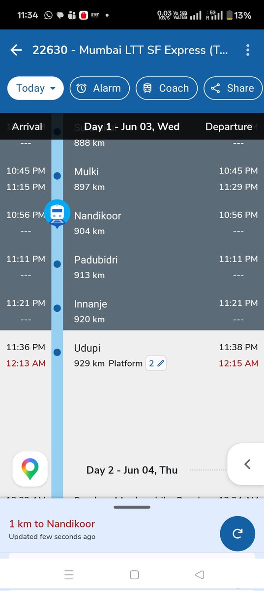 HARSHJAINS's tweet photo. @AshwiniVaishnaw @RailwaySeva @RailMinIndia sir, please work on announcement facilities. Different systems say different stories. What a passenger can do when boarding time is 2 mins. Udupi station master doesn't know anything. https://t.co/4LsxLEOvH6