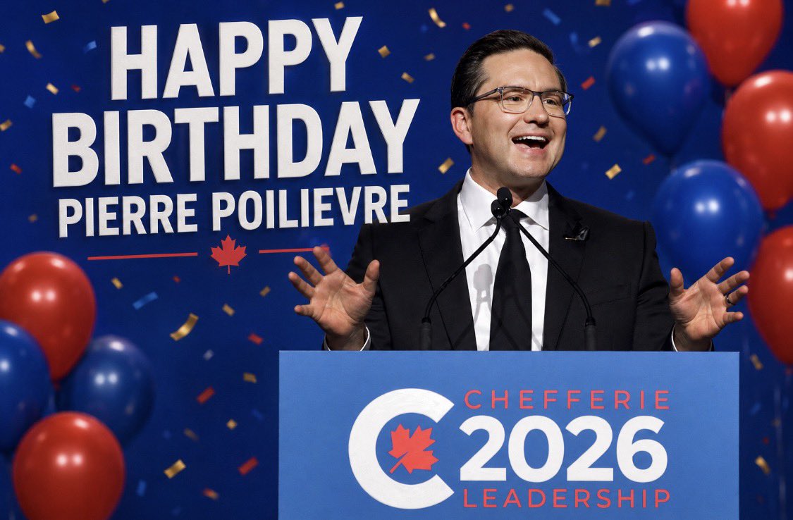 MarcNixon24's tweet photo. Happy Birthday @PierrePoilievre 

47 Years Old Today. Have a great day. 

The Future Prime Minister of Canada 🇨🇦 https://t.co/eGpXHX8vxP