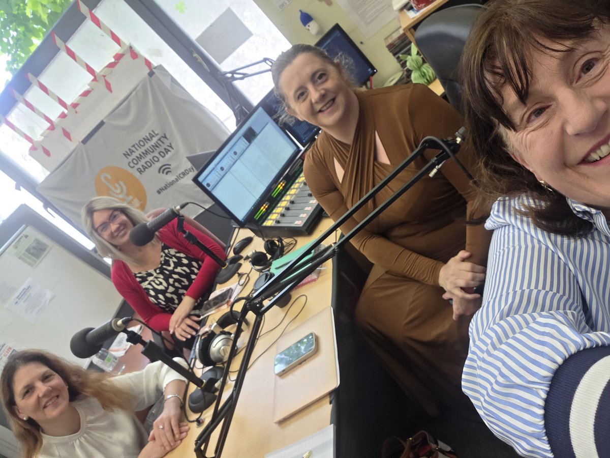 EventfulPepper's tweet photo. Wonderful to have guests Cathie O'Reilly, Smaranda Maier &amp; Ber McNamara join @michadaly and me in studio on Wednesday 20th May at @LCCR1 
Thank you to John O'Regan for keeping us safe on air 🎙
#businessfocus #limerick https://t.co/NnRy9PyHJN