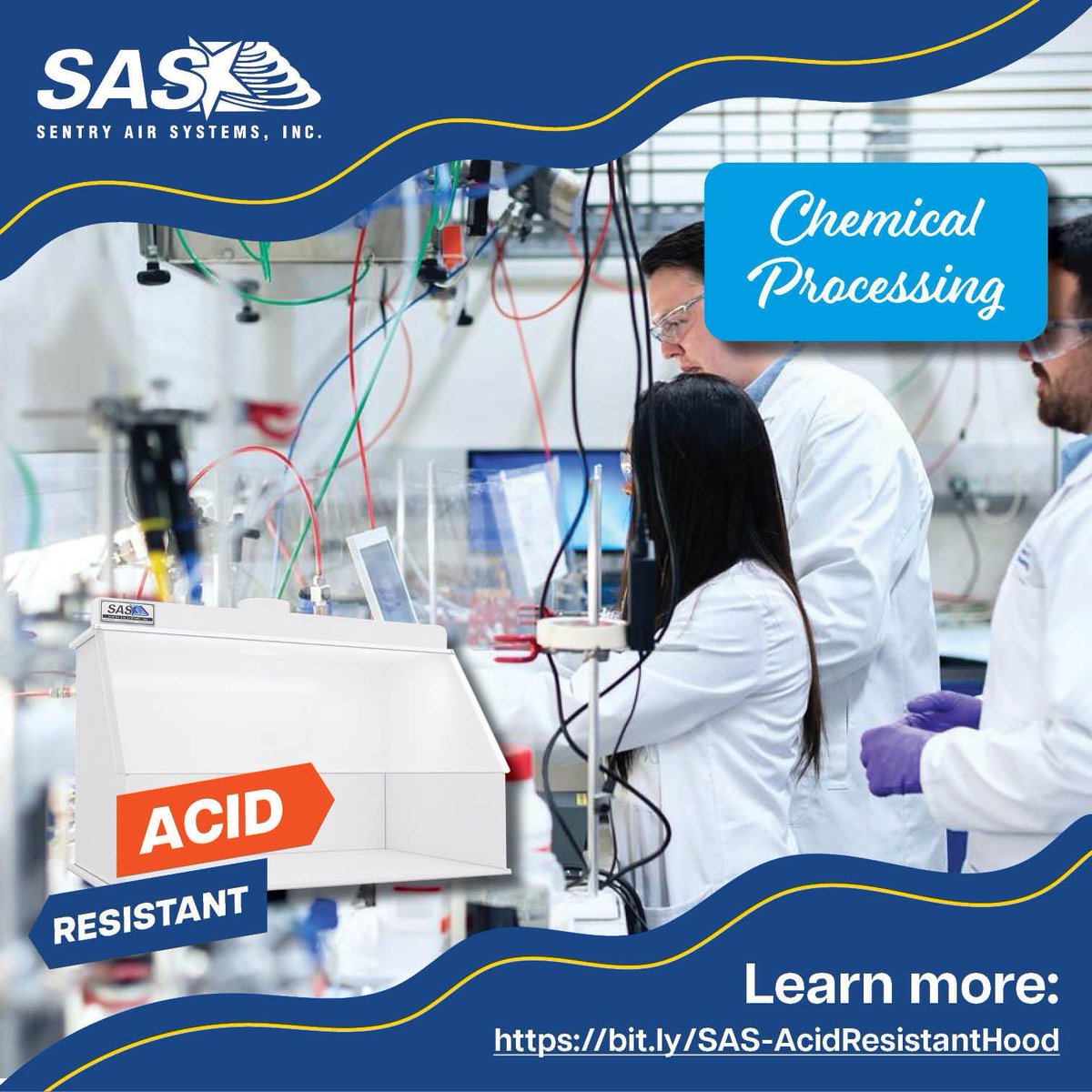 SentryAir's tweet photo. Acid Fume Hood Applications: Chemical Processing – The Acid Gas Fume Hood can help chemical processing facilities keep staff safe from inhaling harmful acid gas fumes. Learn more: https://t.co/SefAEg7QWD #AcidFumeHood #AcidDigestionHood #AcidGas https://t.co/Al8lDjpWTN