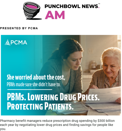 pcmanet's tweet photo. PBMs are back – and they’re everywhere this week.

Keep an eye out for our value campaign ads across @PunchbowlNews newsletters this week. https://t.co/sxREfZYK7V