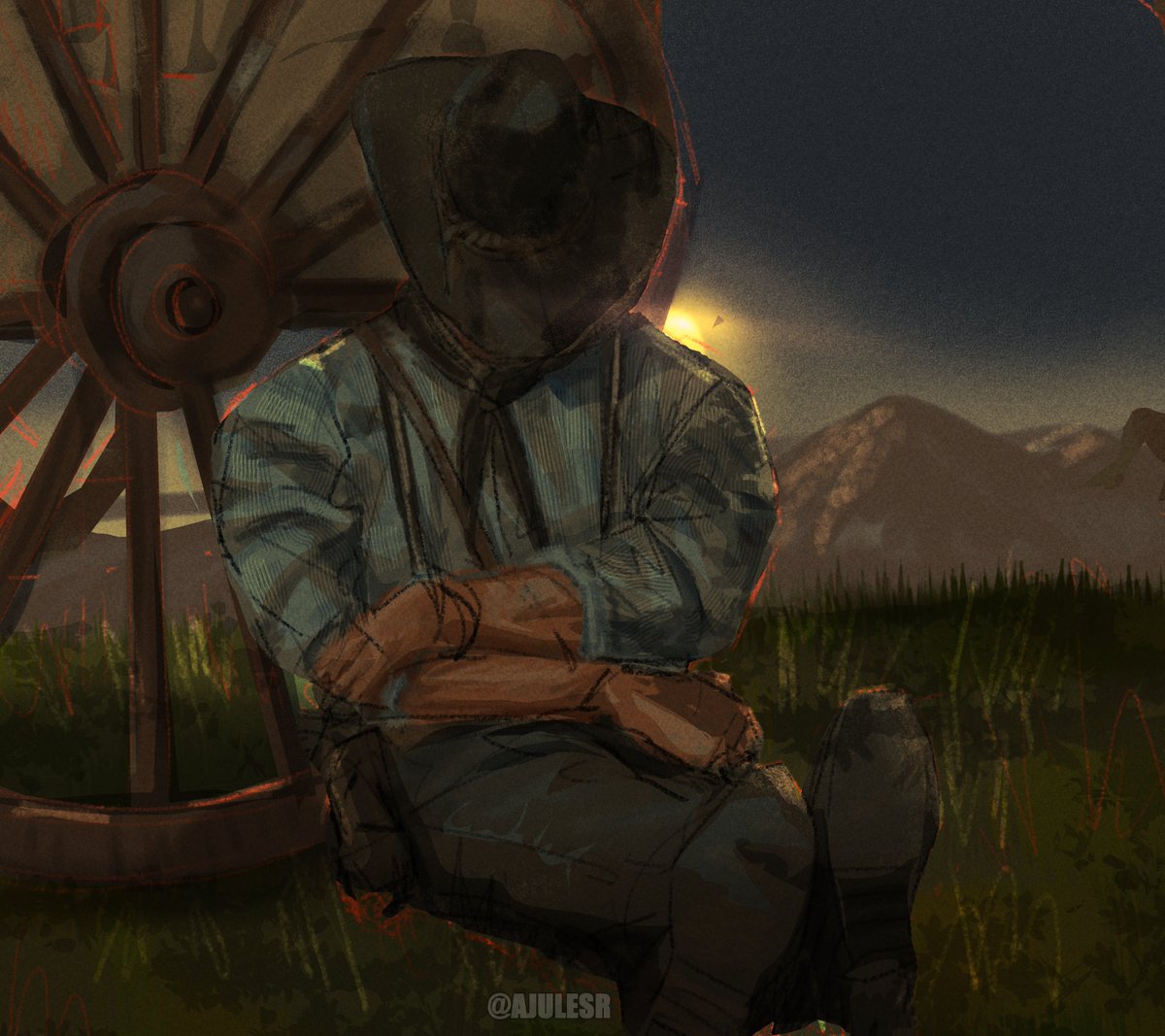 Ajulesr_'s tweet photo. Sleepy Cowboy doodle - rdr2 fanart #arthurmorgan https://t.co/Ord8eNQ9tf