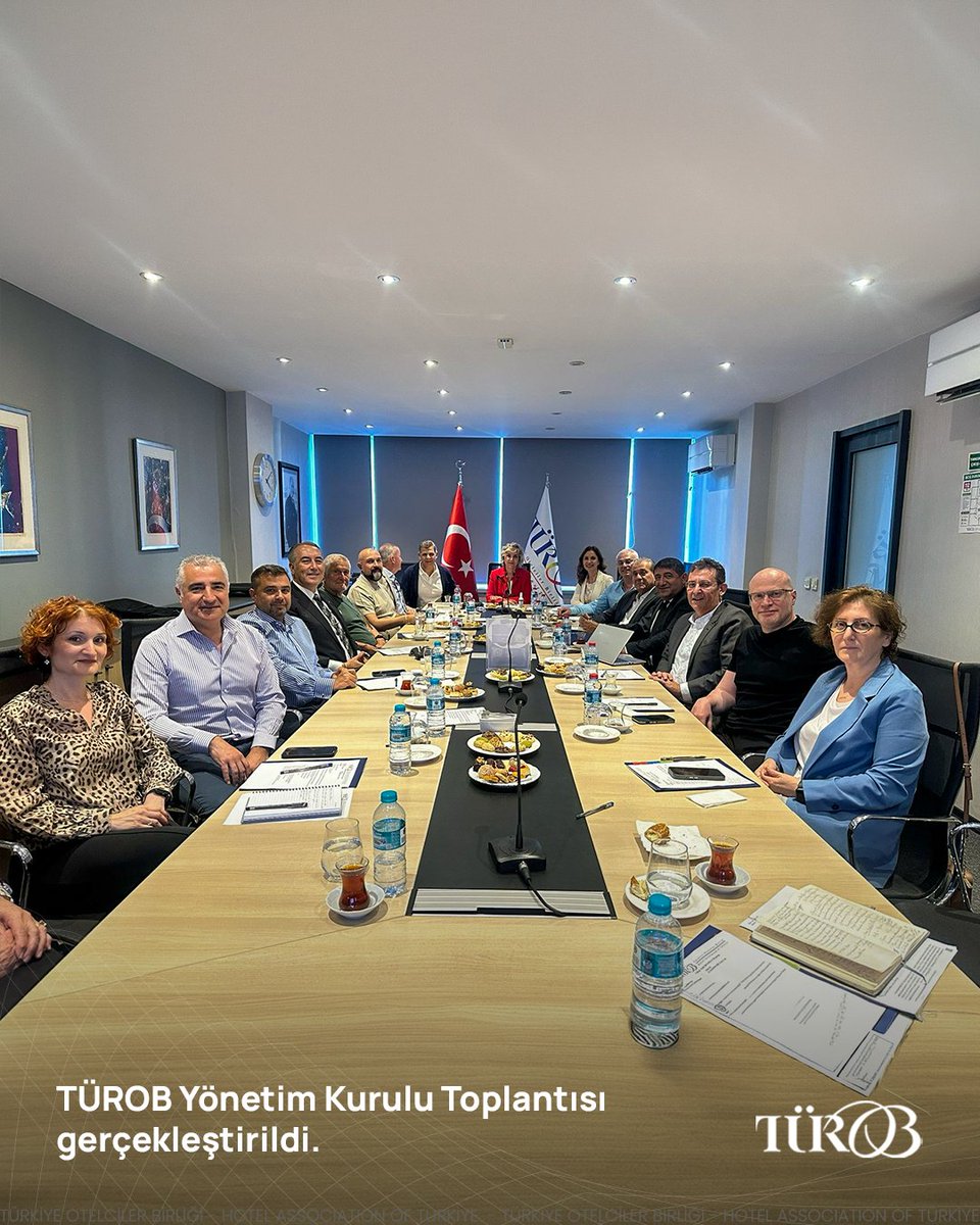 Turob's tweet photo. Türkiye Otelciler Birliği Yönetim Kurulu Toplantısı, 3 Haziran 2026 Çarşamba günü TÜROB Yönetim Kurulu Başkanı Müberra Eresin’in başkanlığında, Yönetim Kurulu Üyelerimizin katılımıyla TÜROB Genel Merkezi’nde gerçekleştirildi. https://t.co/hD4v6rjjpQ