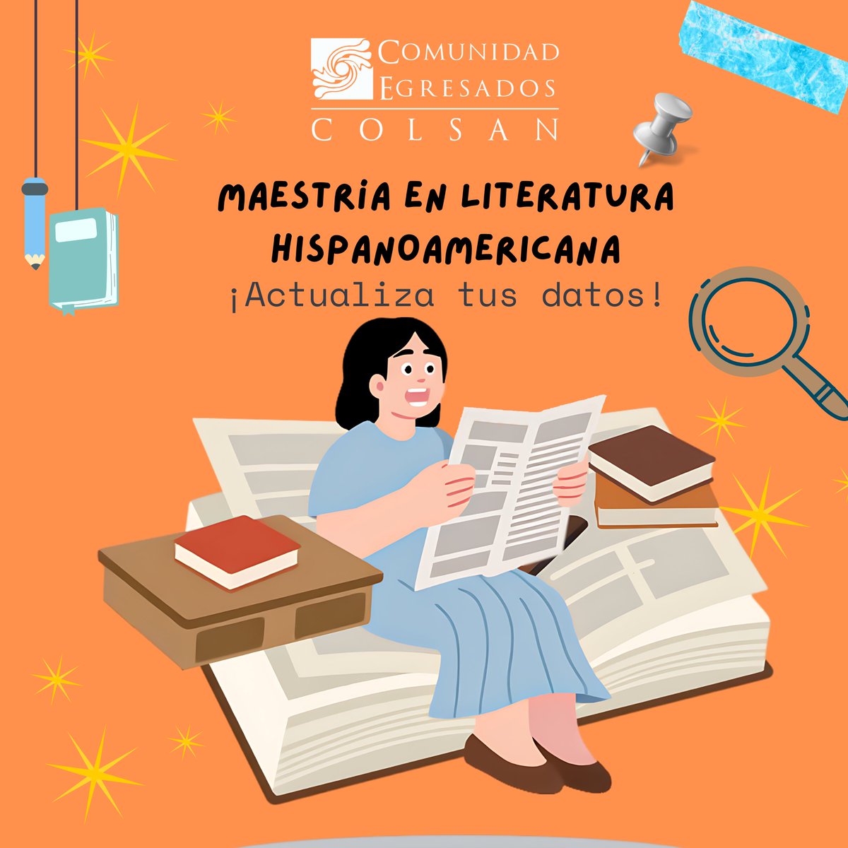 EgresadosColsan's tweet photo. ¡Egresad@ de  MLH! Queremos saber de ti, ingresa al formulario y actualiza tus datos https://t.co/QPskZhXXd9 📚 https://t.co/GkC55K05XJ