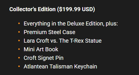 LarasFridge's tweet photo. Tomb Raider: Legacy of Atlantis Collector's Edition confirmed to be priced at $199.99, more local prices coming soon! https://t.co/HfUD8iibXs