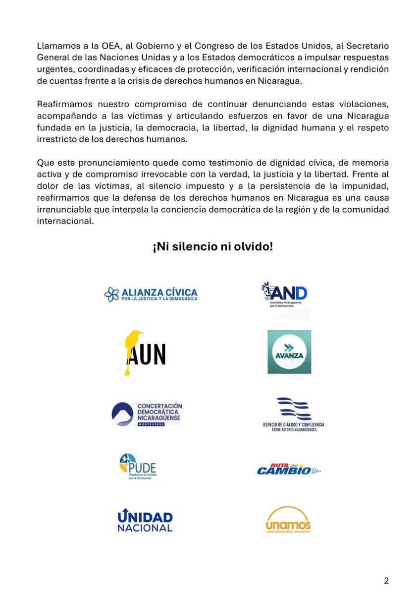 AUNNicaragua's tweet photo. Brooklyn fue secuestrado después de hacer denuncias en Naciones Unidas. Expresamos nuestra solidaridad con su familia y con su pueblo, incluso después de su muerte. 

Denunciamos con la máxima preocupación la situación de las personas presas por motivos políticos y de las personas desaparecidas en Nicaragua, muchas de ellas sin información verificable sobre su paradero o estado. #SOSNicaragua