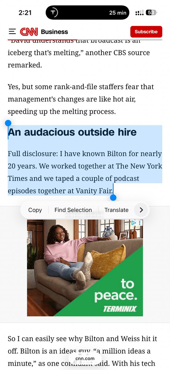 control_alt_'s tweet photo. To understand why people don’t trust media types, Brian Stelter is covering the Bilton/Weiss destruction of CBS while most of the time failing to admit he’s been friends with Bilton for 20 years. You won’t see this disclosure in any recent reporting or tweets… https://t.co/S6QyBuIigo