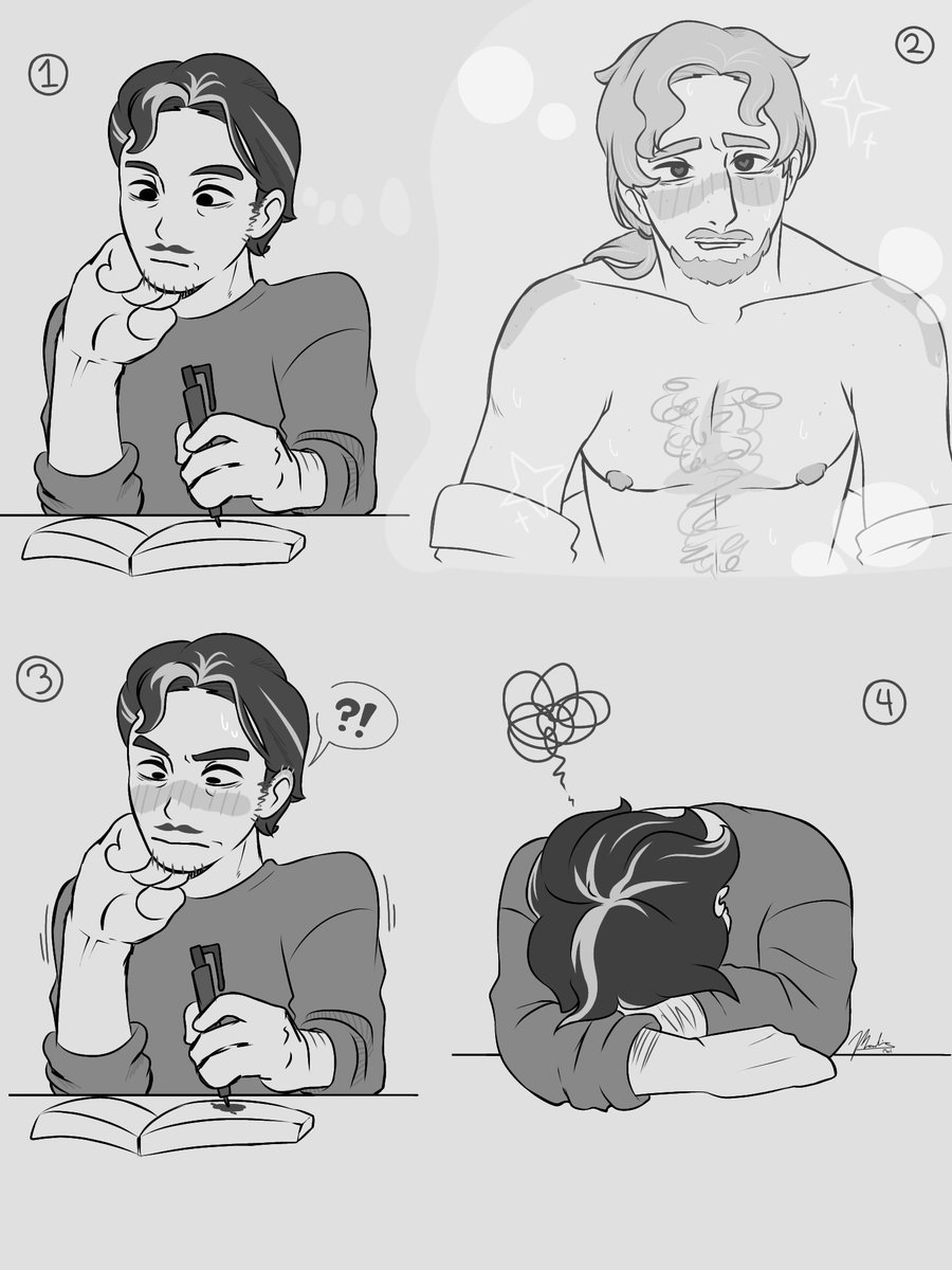 hamsterlierose's tweet photo. Some doodles for three's college au! Here's my fave scenes from the fic I wrote :)) #royalteeth 
(1/2) https://t.co/kXeB8ivH5f