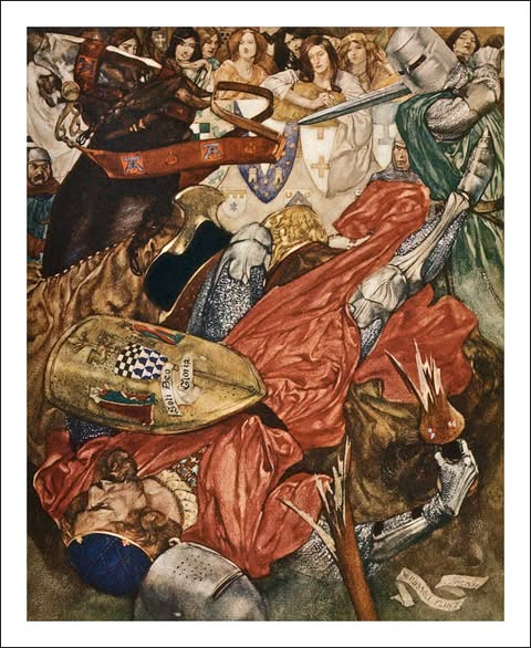 fabiaschi's tweet photo. William Russell Flint Illustrations for Le morte Darthur: the book of King Arthur and of his noble knights of the Round Table https://t.co/vGdYECWBQT