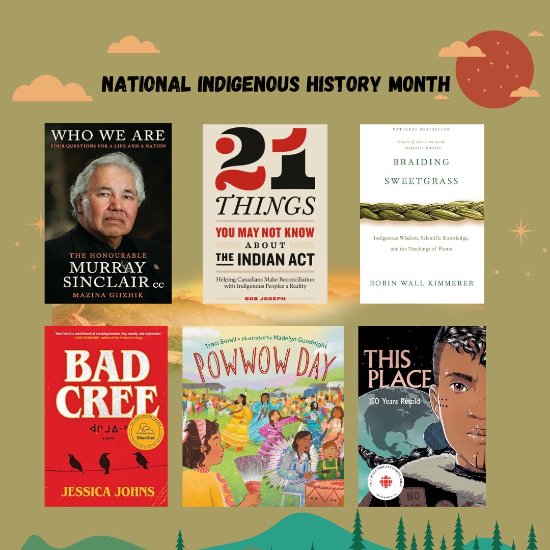 StClairLibrary's tweet photo. June is National Indigenous History Month and the library honours creators, authors, and stories that shape Indigenous communities. Explore #Page1plus and our Indigenous library guide: 
https://t.co/qZwE3tlato

#NIHM2026 https://t.co/RR17caLmoS