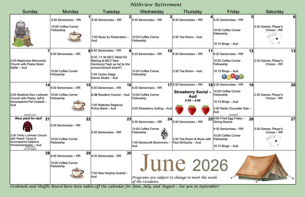 TCMHomes's tweet photo. ☀️ Summer is just around the corner, and June is packed with fun. Check out our activities calendars to see what's coming up! #TCMH https://t.co/0Vuh2pamZ0