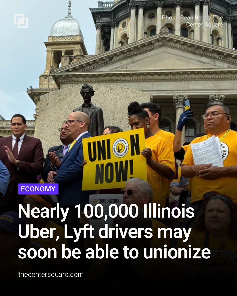 thecentersquare's tweet photo. A bill headed to Gov. JB Pritzker's desk would allow many Illinois Uber and Lyft drivers to unionize and engage in collective bargaining.

Supporters say it could give nearly 100,000 drivers a stronger voice on pay, deactivations and working conditions.

Read more: 
https://t.co/NoCgjLj6Ba