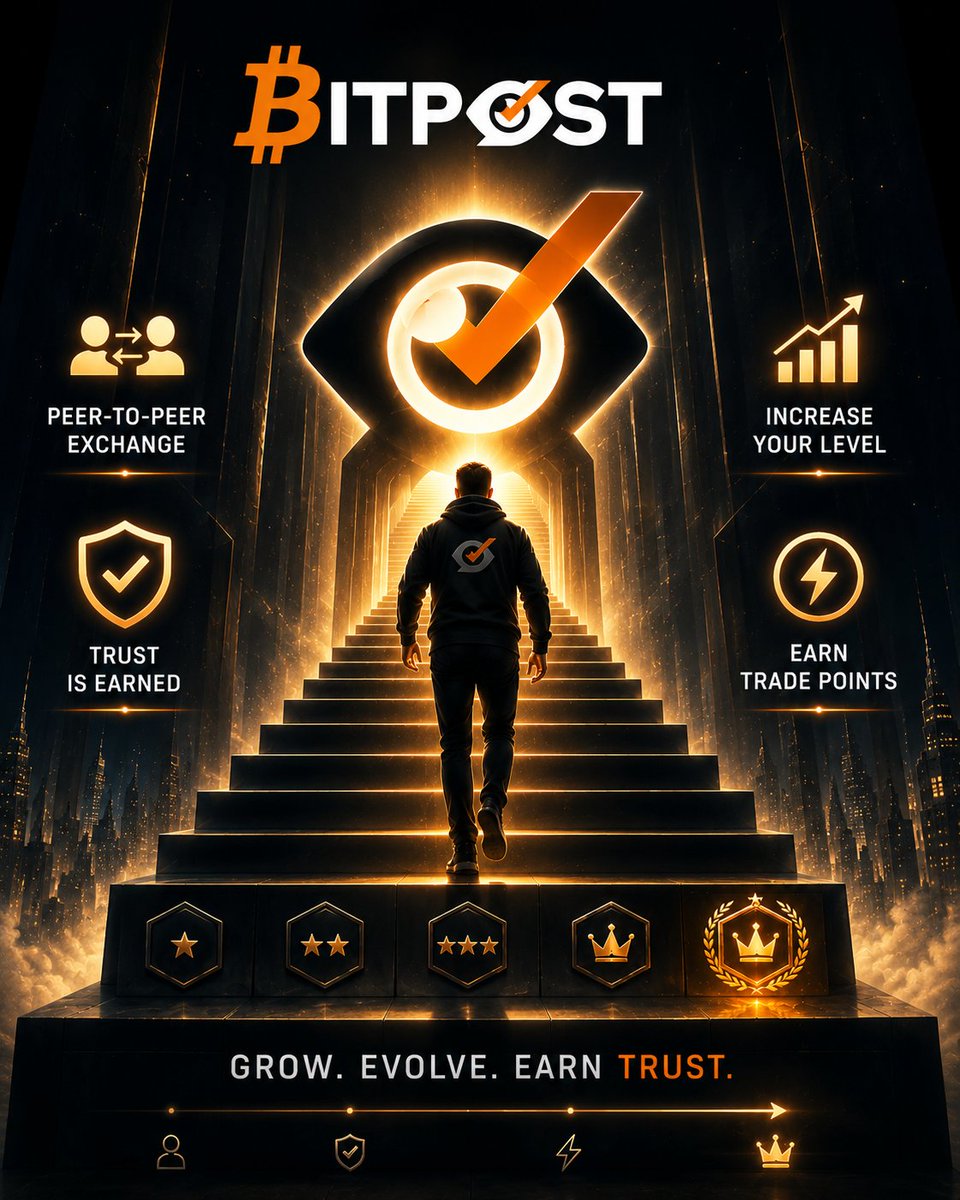 bitpostP2P's tweet photo. Bitpost will not be just another peer-to-peer exchange platform.
It will be a merit-based ecosystem.

⭐️ On Bitpost, it’s not enough to simply complete an exchange.
What matters is building your reputation, growing your profile, and proving, transaction after transaction, that you are a reliable user.

Every successfully completed delivery, every order fulfilled quickly, the value of the transactions you handle, and every positive action will contribute to the growth of your account.

🔍At the beginning, you will need to prove your value and your intentions.

🛡 Our priority is to protect users.

⛔️ You will not be able to access every order immediately or manage multiple orders at the same time.

🥇 You will earn, step by step, access to more orders, higher-value transactions, and advanced features.

📶 The higher your level, the more opportunities will open up for you:
✅ Access to higher-value exchanges
✅ Greater operational capacity and multi-order management
✅ New privileges and exclusive features
✅ Growth in reputation and account level
✅ Accumulation of Trade Points based on quality and execution speed

💪 On Bitpost, trust cannot be bought.
It must be earned.
🚫 For this reason, some features will not be available to everyone from day one. We believe in progressive growth based on merit, consistency, and fairness.

🥇 Users who demonstrate commitment, speed, and reliability will unlock higher levels, gain greater advantages, and be chosen more frequently by other users.

🏆 This system allows us to reward virtuous users while making life increasingly difficult for those who act in bad faith.

👑Grow. Evolve. Earn trust.
On Bitpost, your profile is not just an account.
 It is your business card.
