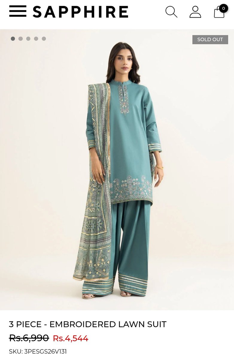 hinasafi's tweet photo. So, this dress was shown sold out at 35% discount price when #Sapphire sale begins today.

It's now shown available with 20% off.

Very clever of you Sapphire.
#SaleAlert https://t.co/juuWEsAGHE