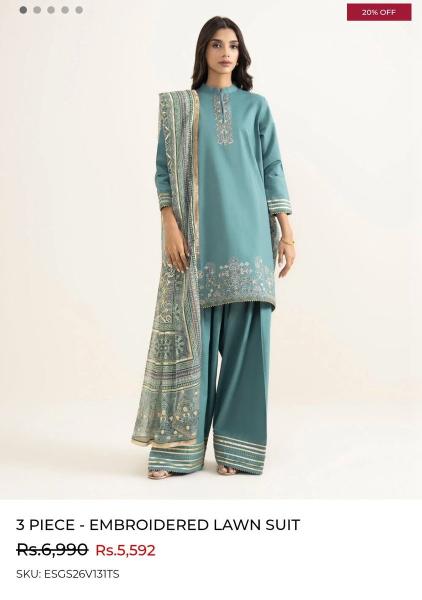 hinasafi's tweet photo. So, this dress was shown sold out at 35% discount price when #Sapphire sale begins today.

It's now shown available with 20% off.

Very clever of you Sapphire.
#SaleAlert https://t.co/juuWEsAGHE