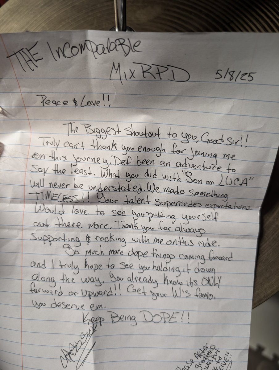 MixRPD's tweet photo. Ofc Class_Sick does it with class 
🥂
You can always expect some extras and a thoughtful handwritten letter
✍️
best believe I still have mine from Son of Luca 📀⛩️🖤 https://t.co/3P37Dn8NGx