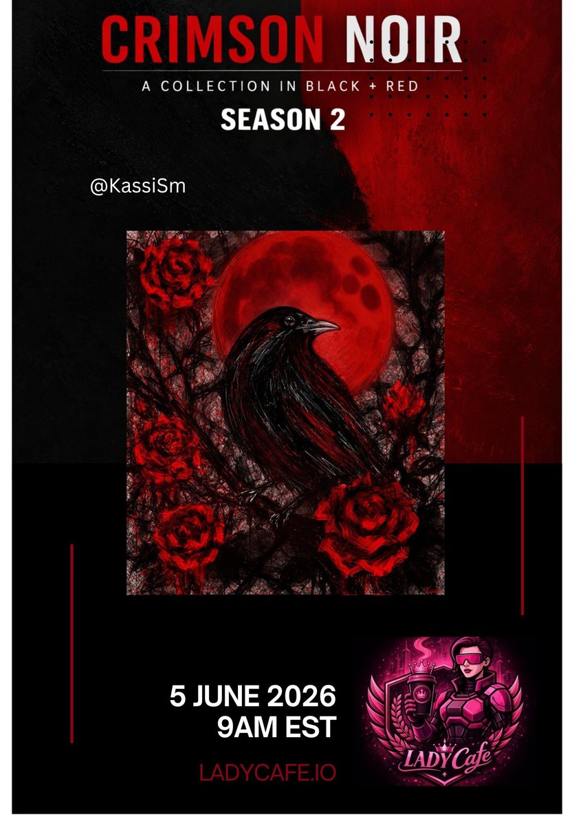KassiSm's tweet photo. Hello all and happy Thursday 🎨🖤

Glad to be selected among other amazing artists for “CRIMSON NOIR” by dear @NftSunage 🥰 So be ready Season 2 is coming❣️

♥️ JUNE 5, 9AM EST

🖤 on @lady_cafe1 

🌹 "Dark Night"

🩸 1/1, Digital Art 🎨 

 #XRP #kassiartfashion https://t.co/hQeqWzdyTK