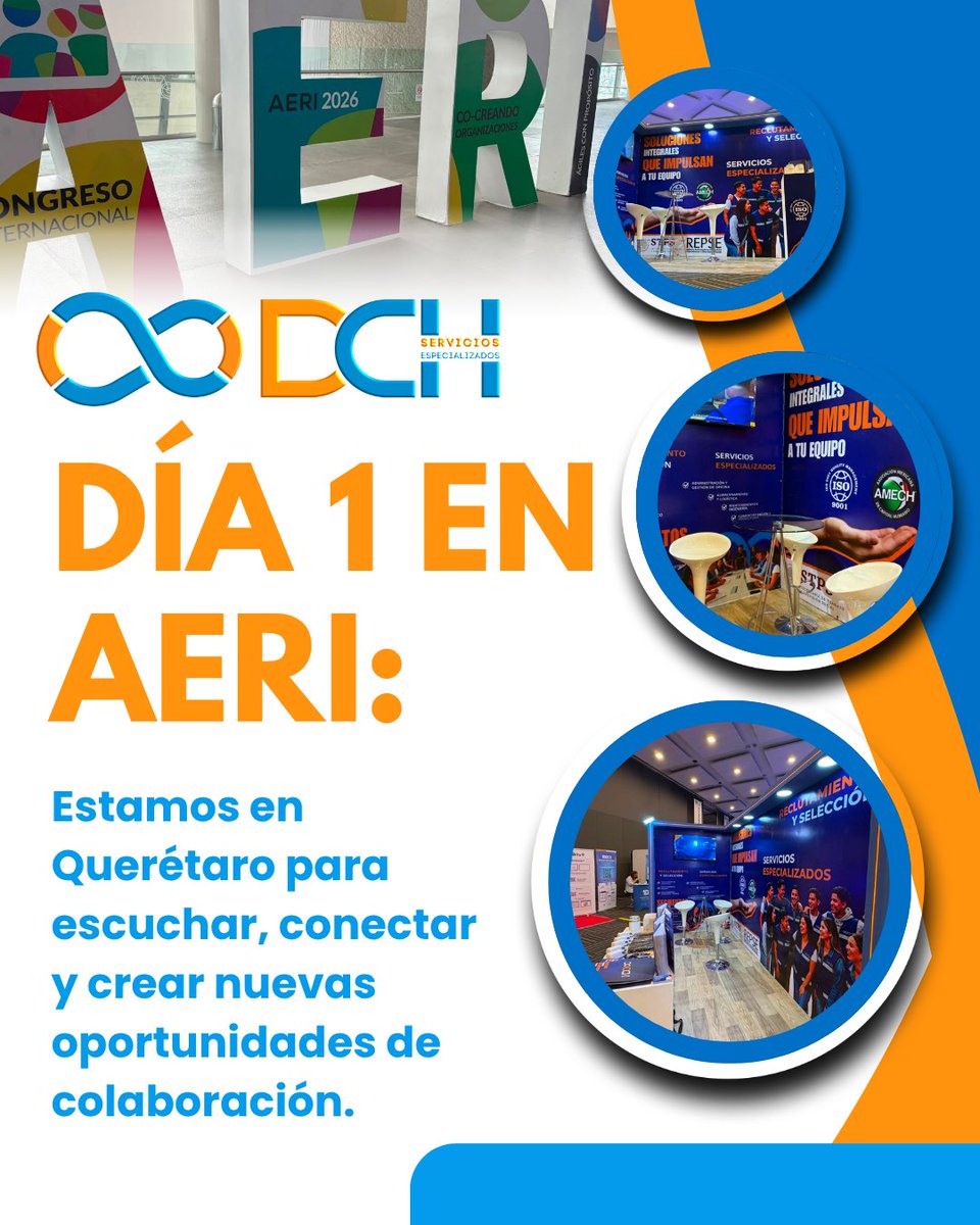 DCHKnowWho's tweet photo. Hoy iniciamos nuestra participación en AERI Querétaro, un espacio clave para conectar con empresas que buscan soluciones reales en reclutamiento y selección. https://t.co/k8MKL5zGmN