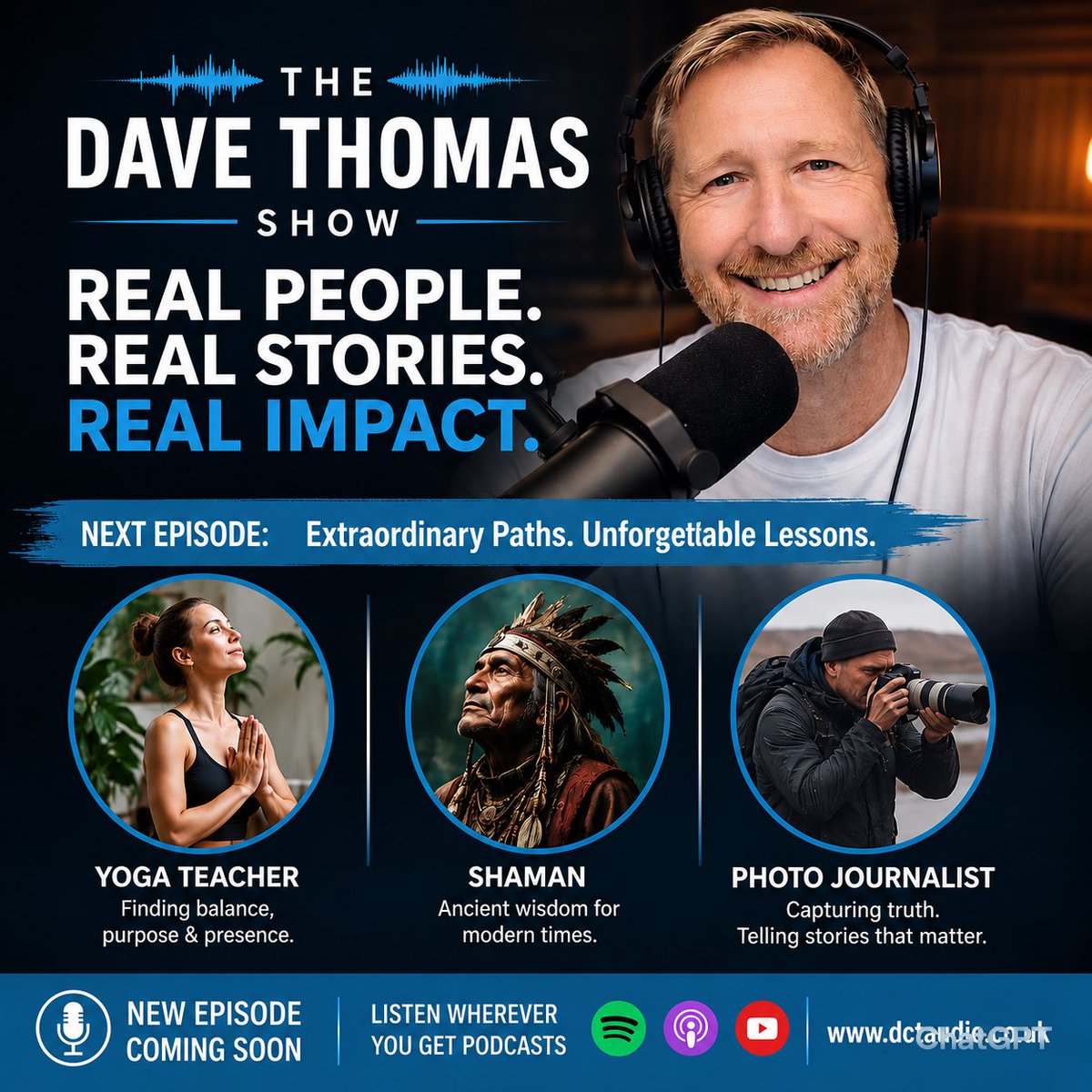 _57dB's tweet photo. I’ll never forget what My counsellor said to me several years ago. “”Do what makes you happy Dave.” And so that’s what I do. Podcasting makes me happy. Three this week. An undercover cop. A Shamen and a Yoga teacher. Can’t say you don’t get variety 🌱 https://t.co/GDQ17Zol6K