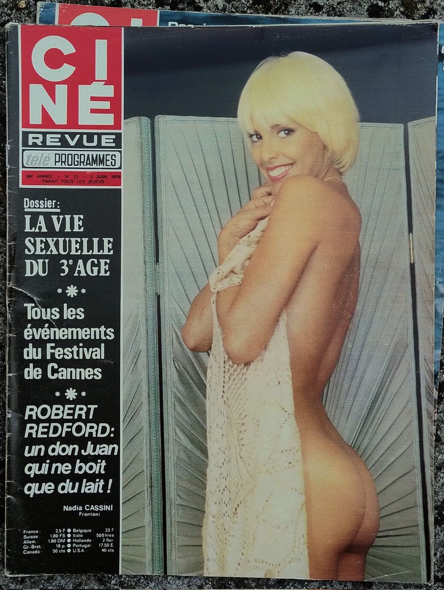 Count_NK's tweet photo. Il y a 50 ans....
#CinéRevue n°23 du jeudi 3 Juin 76
Couverture #NadiaCassini 🇺🇸
(📸 foto #AngeloFrontoni) https://t.co/nqePvU5gEY