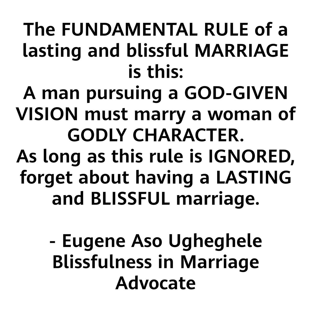 EugeneAso's tweet photo. The ATTACHED STATEMENT is one reason why you should READ these books: 

1. How Perpetual Blissfulness Or Eternal Bitterness In Marriage Is Your Own Making!

2. Escaping Horrible Marital Experience and Regretful Family Life. 

You can get the eBooks through the link below: https://t.co/YgAlf5Q8Sa