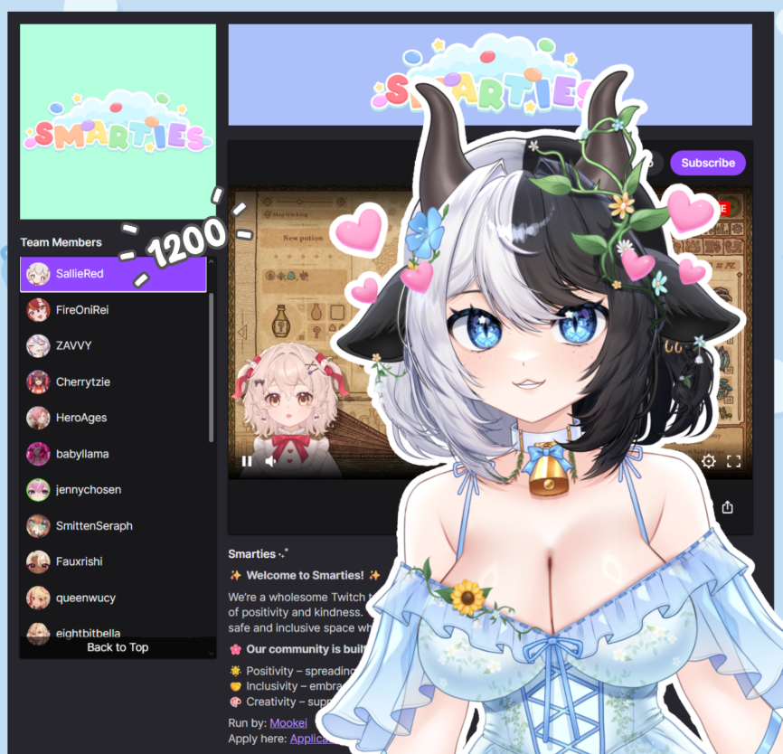 SmartiesVT's tweet photo. 🎈 Smarties hit 1200 MEMBERS!!! 

So proud of how our indie #VTuber team continues to grow! ☁️

Vtuber Classes, Social Media &amp; Tech Support, Weekly Collabs, and more! 🌻

🧵 on how to join! https://t.co/laqIu6jGMa