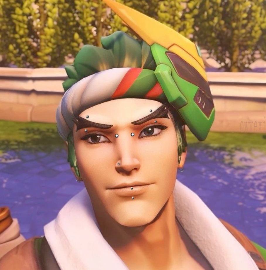 juniesverse's tweet photo. genji piercing hcs because my name is Junie https://t.co/9HV4Y68zco