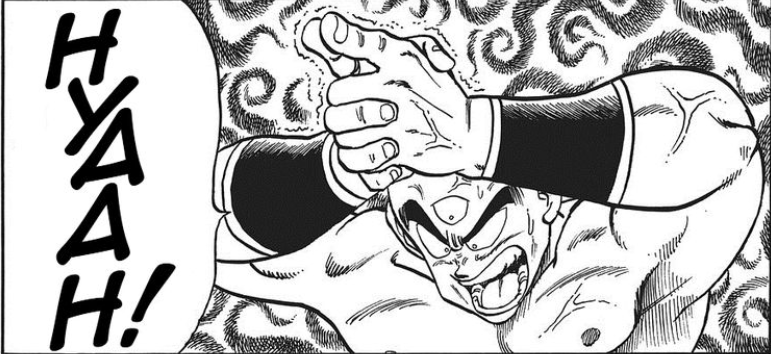 TheATSthetic's tweet photo. One of my favorite Akira Toriyama -isms is that sometimes when a scene gets tense, the background gets replaced with these hatched squiggly spirals. 
It doesn't appear much in the anime (from my memory) and seems to be more of a manga exclusive thing.
I really like them! https://t.co/iqiC2N9IBa