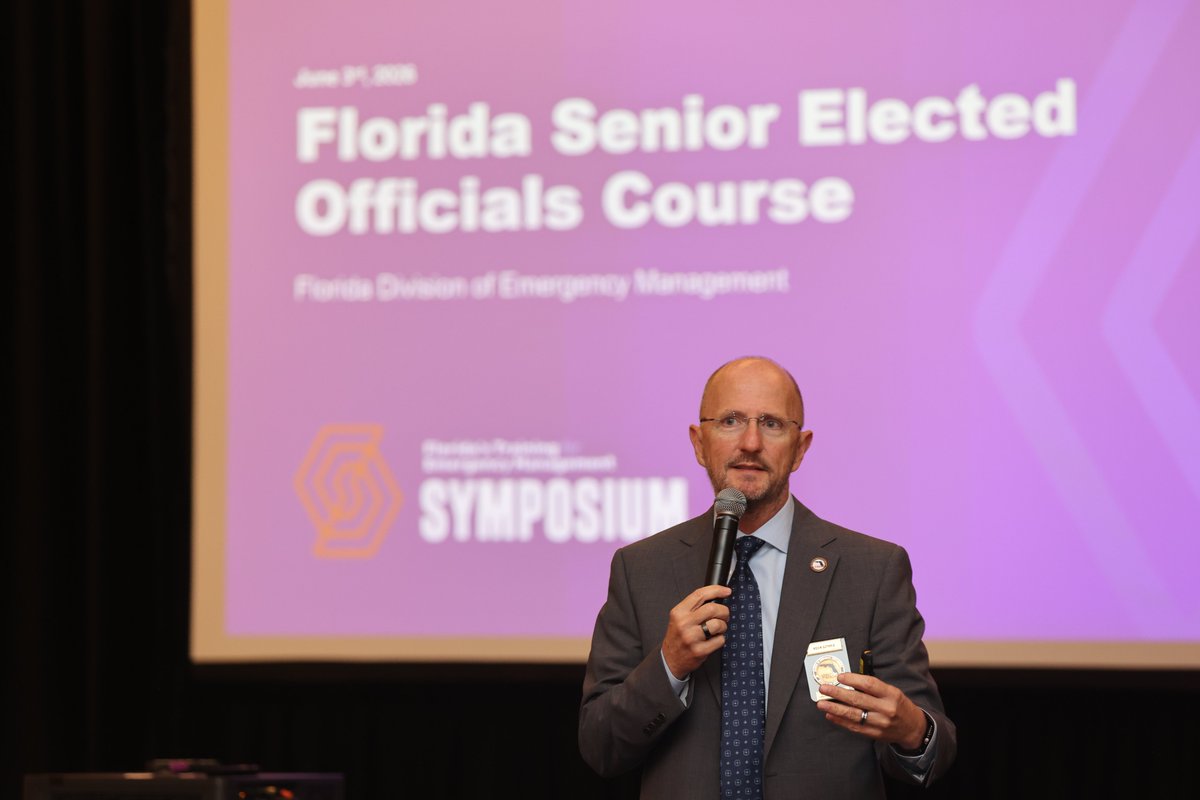FLSERT's tweet photo. 📖 Director’s Digest: Day 3

Disasters don't create relationships—they reveal them.

🏛️ During today’s #FTEM2026 Senior Officials Course, FDEM Executive Director @KevinGuthrieFL highlights the critical role elected officials, executives, and senior leaders play in supporting emergency management efforts before, during, and after disasters.

Through discussions on leadership, communication, and information sharing, participants are gaining best practices to strengthen coordination and better serve their communities. 🤝