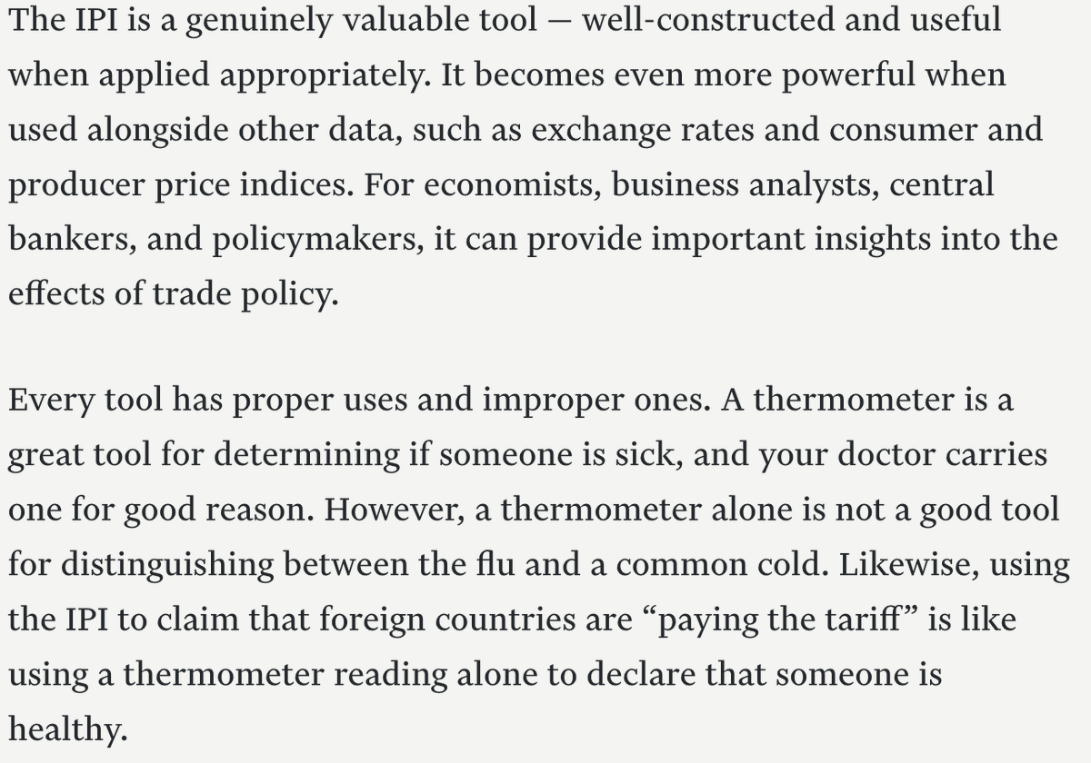 Dave_Hebert's tweet photo. People should have a better understanding of statistics.  By that, I don't mean "you should go take a stats course."  I mean, "people should understand what certain statistics actually mean."

The Import Price Index is one such statistic and my latest @aier Explainer provides exactly this:

https://t.co/4PjCez8iLl