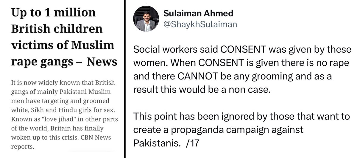 robertsepehr's tweet photo. @RupertLowe10 Pakistani influencers in the UK like Sulaiman Ahmed defend Islamic gang rape of European children. https://t.co/DgXlJFgNpN