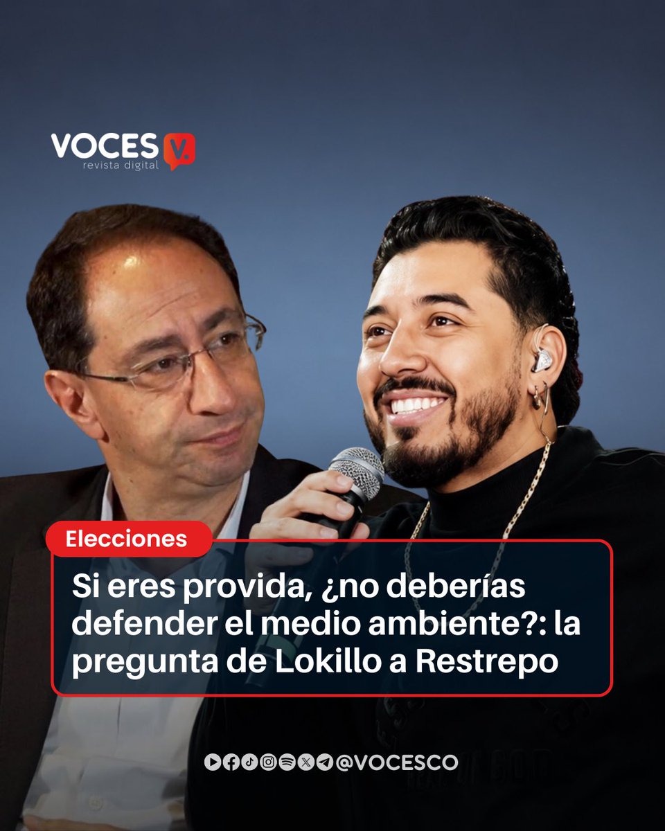 vocesco's tweet photo. #Voces | A través de una historia publicada en su cuenta de Instagram, el reconocido artista @LokilloFlorez cuestionó las declaraciones del candidato a la Vicepresidencia, Juan Manuel Restrepo (@jrestrp), a quien señaló por una aparente contradicción en su discurso. Según el comediante, aunque Restrepo se definió como “provida” durante una entrevista, también manifestó su respaldo al fracking, una práctica que, a juicio del artista, representa una amenaza para el medio ambiente y para la vida de las futuras generaciones.