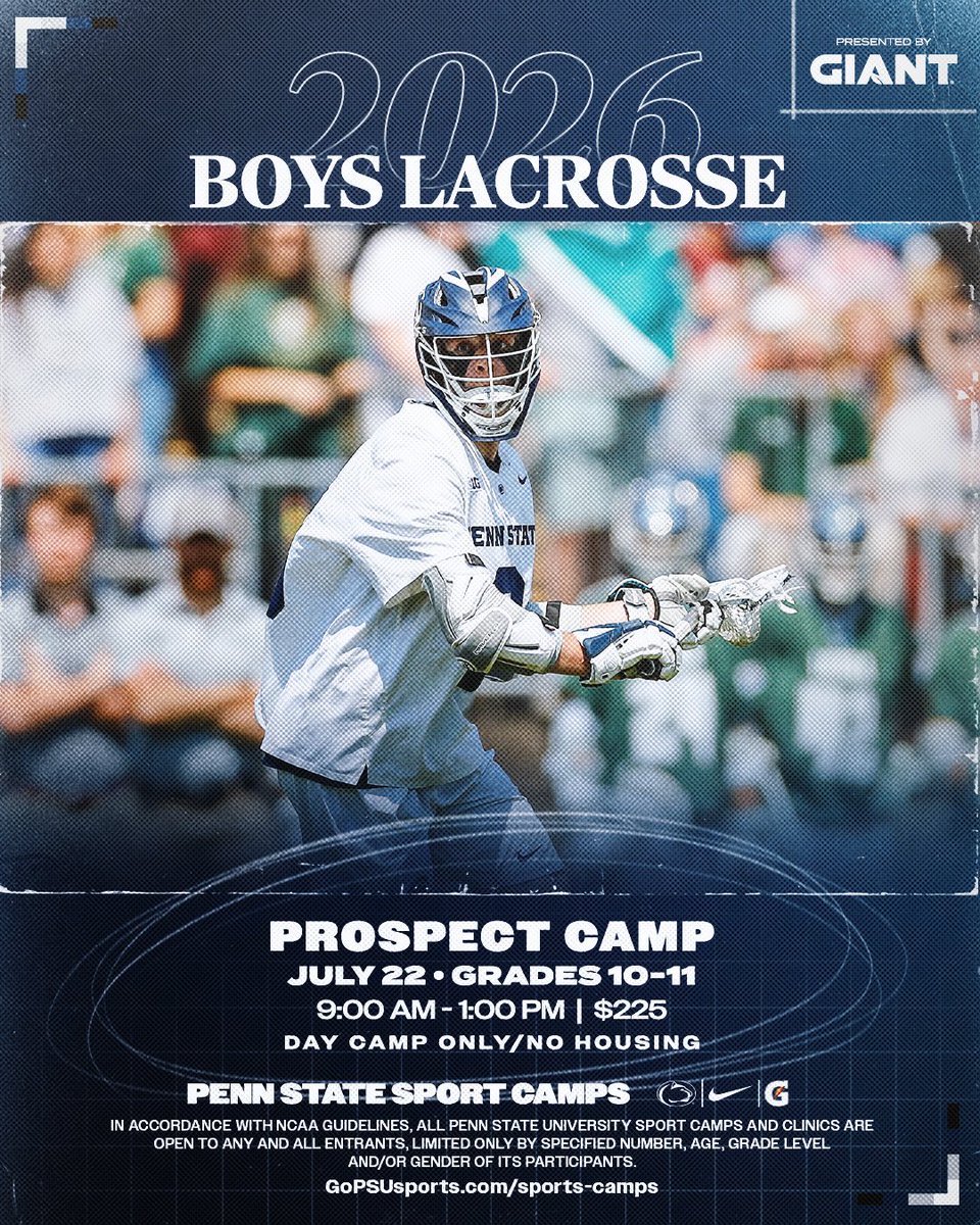 PennStateMLAX's tweet photo. A pair of camps coming up here in Happy Valley.

Visit https://t.co/b3dpqgE3o2 for more information on all of our upcoming events 🥍 https://t.co/VGWcfui0TP