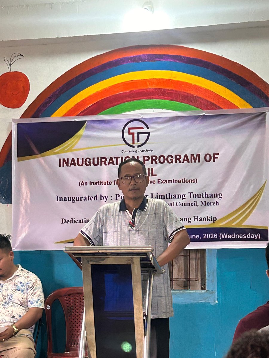 ksomorehblock's tweet photo. 03-06-2026 (Wednesday) | Moreh

Attended the Inauguration program of
TUPGIL
(The Coaching Institute) 
2nd Floor, Star Bright Academy, Phaicham Veng, HTC Unit - VI, Moreh. https://t.co/T6U9Iud6Uh