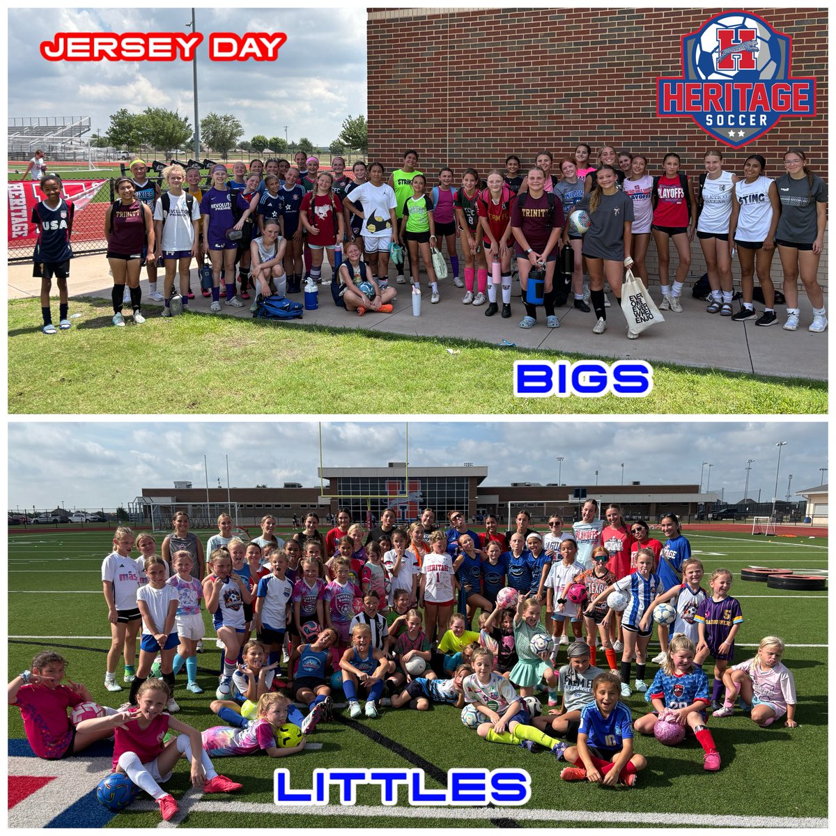 Jagsoccergirls's tweet photo. Camp day 3, Jersey Day!
A great day with our campers who are working hard, competing, &amp; having fun!!
❤️⚽️💙
@MidloHeritage @MISD_Athletics https://t.co/7QLPI3aE8r
