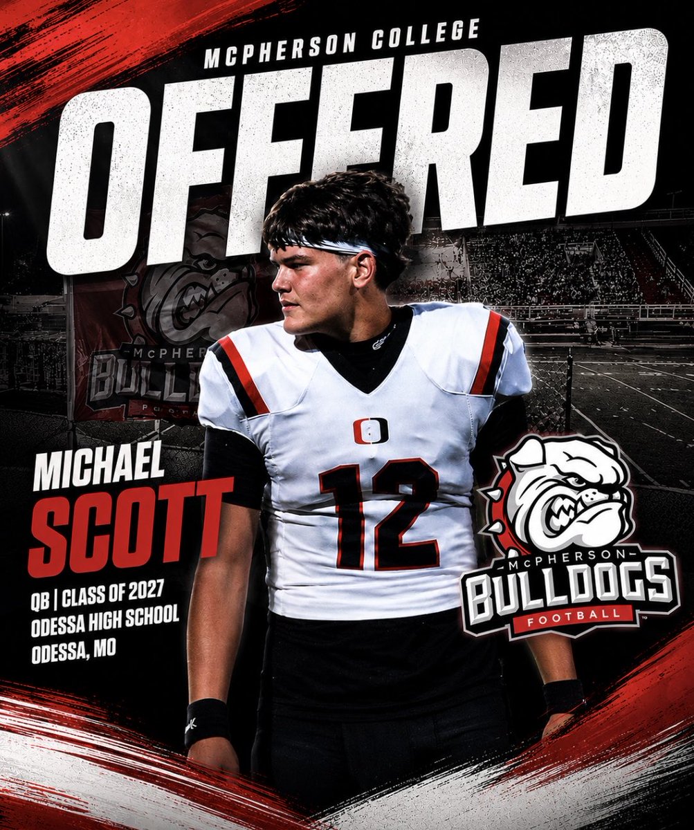 OdessaFootball's tweet photo. ‼️BOOM‼️

McPherson College offers QB1 Michael Scott❗️Don’t be late❗️

@MichaelSco79290 

#HAVOC https://t.co/awdDYLnP0a