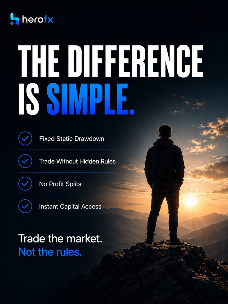 herofx_official's tweet photo. Hero10X uses a fixed static drawdown.
10X your capital instantly · No challenges · No profit splits · The limit never moves on you.

Trade the market. Not the rules. https://t.co/oVZ2Wyon0n