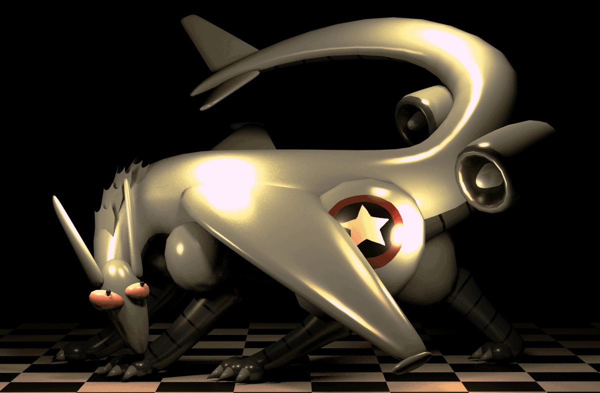 roboticaldog's tweet photo. blender version for fun https://t.co/npCF1CE0J0
