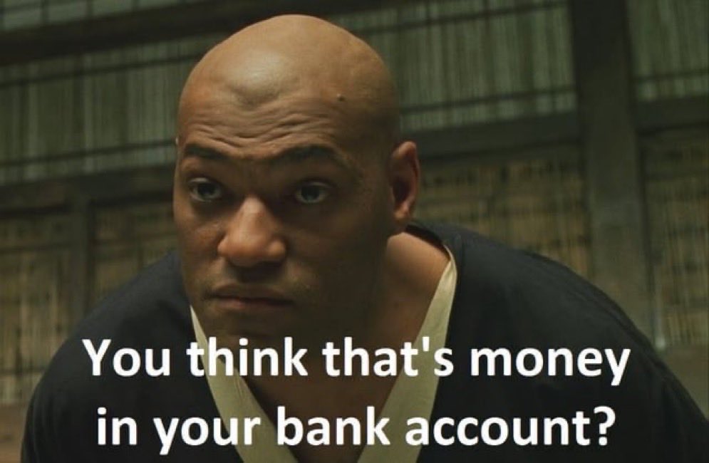 apotheon's tweet photo. The state forces you to pay taxes in USD so you get trapped in a system of "earning" USD.  They trap you in that system to ensure USD holds trade value through use.  They want that trade value so that when banks print USD, debasing the value of it, and moving that value to those at the top of the pyramid, it makes those people wealthier in proportion to how much it makes the rest of us poorer.

That's currency, but it isn't money.