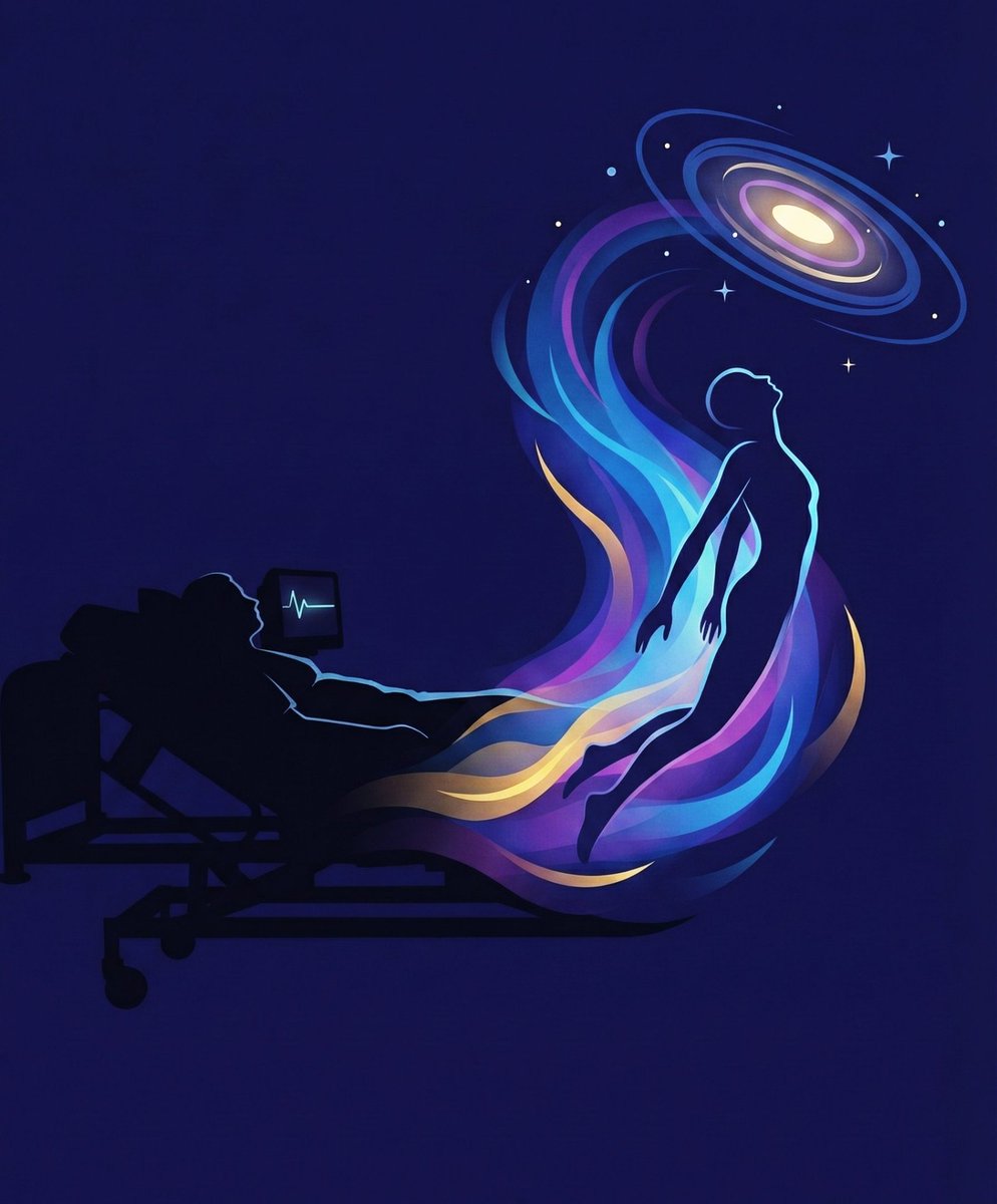NightSkyNow's tweet photo. 🚨: DEATH MAY BE AN ILLUSION, SAY SCIENTISTS 

Theory based on quantum mechanics suggests that consciousness does not end when the heart stops may may exit the physical body to continue to exist outside of space and time. 

🌀 Could the afterlife actually be a fact of physics? https://t.co/0DFec182RB