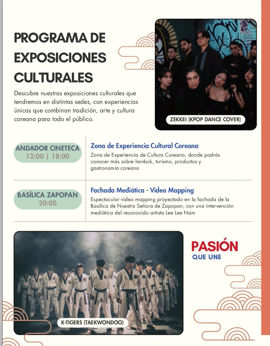 kec_mexico's tweet photo. ¡Llega el Día de Corea en Jalisco!
Vive una jornada llena de cultura, música, danza, arte y tradición coreana.
📅 6 de junio
📍 Conjunto Santander
🕛 Desde las 12:00 h
¡Ven a celebrar la amistad entre México y Corea y prepárate para el Mundial 2026 con nosotros! 🇲🇽🤝🇰🇷
#KECMX https://t.co/srqzavO5mB