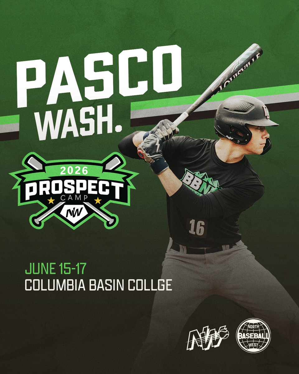 BaseballNW's tweet photo. Pasco, we're heading your way soon👀
We'll be there June 15-17, secure a spot before it's too late!

Here’s the link to register🔗 https://t.co/8wxwHAv6dF

#RepTheNW https://t.co/oMcmCQ3kpZ