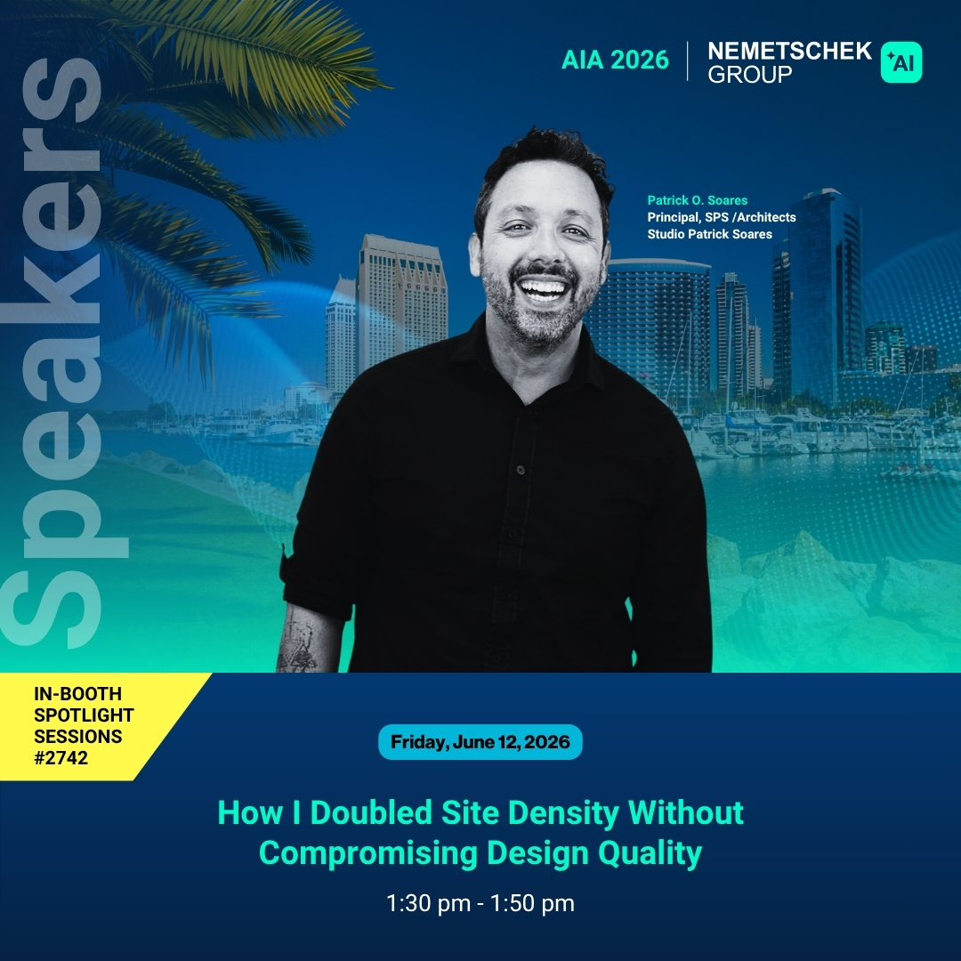 ARCHICAD's tweet photo. Join us on June 12 at #AIA26 Expo, @nemetschekgroup booth #2742, for two in‑booth sessions in San Diego. 
Don't miss out and register today: https://t.co/3E0iQ2RO99 https://t.co/w5rO6U2LWR