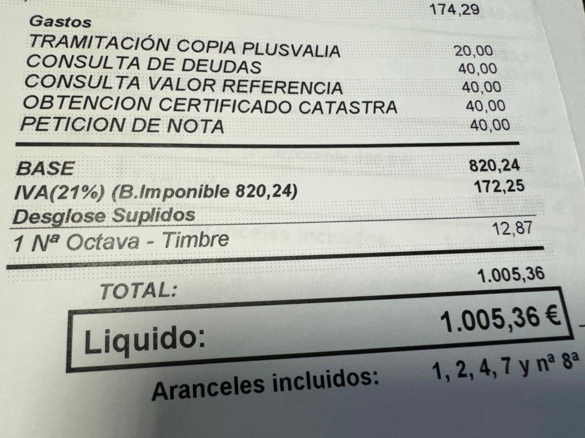 Antonioevhh's tweet photo. @doctrinano43207 @SinibaldoF Para exacción ilegal, esto de un compañero suyo. 40 por algo que vale 12 o 3….y los 80 por consulta de catastro, de traca! https://t.co/6ggs1n173x